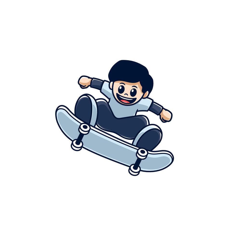 Boy Playing Skateboard 4 vector