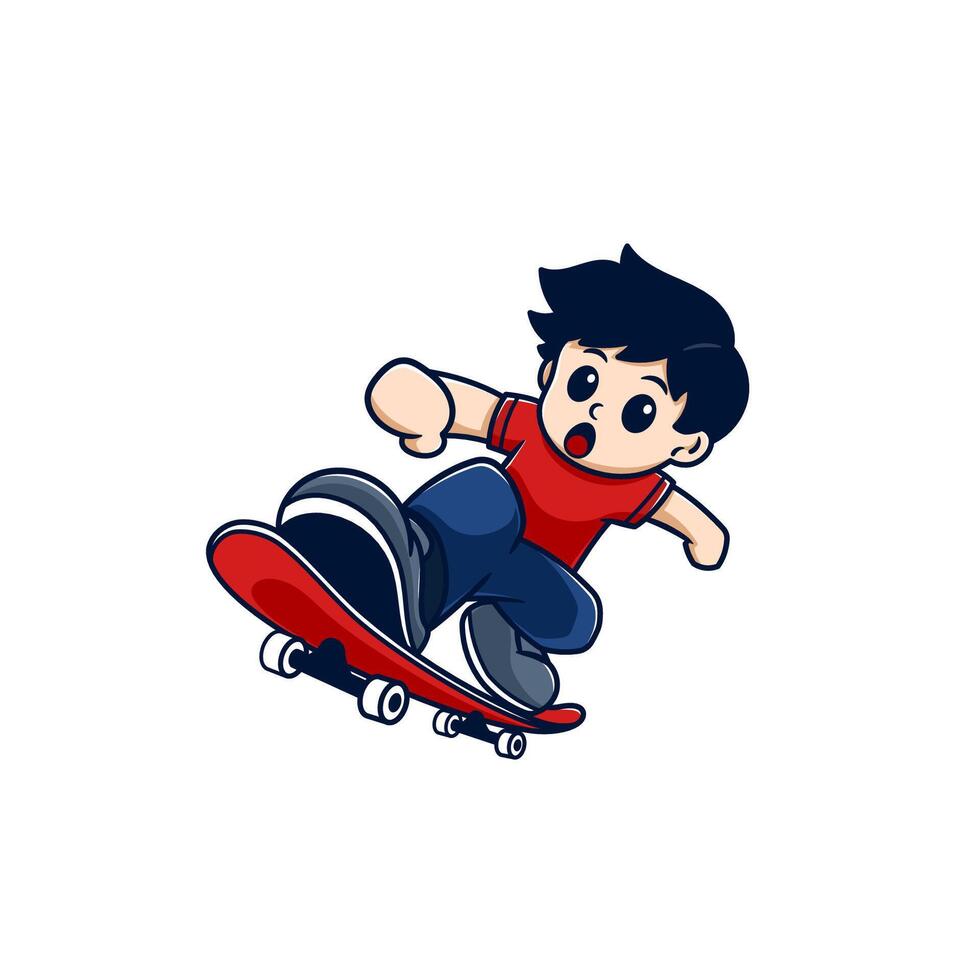 chico jugando patineta vector