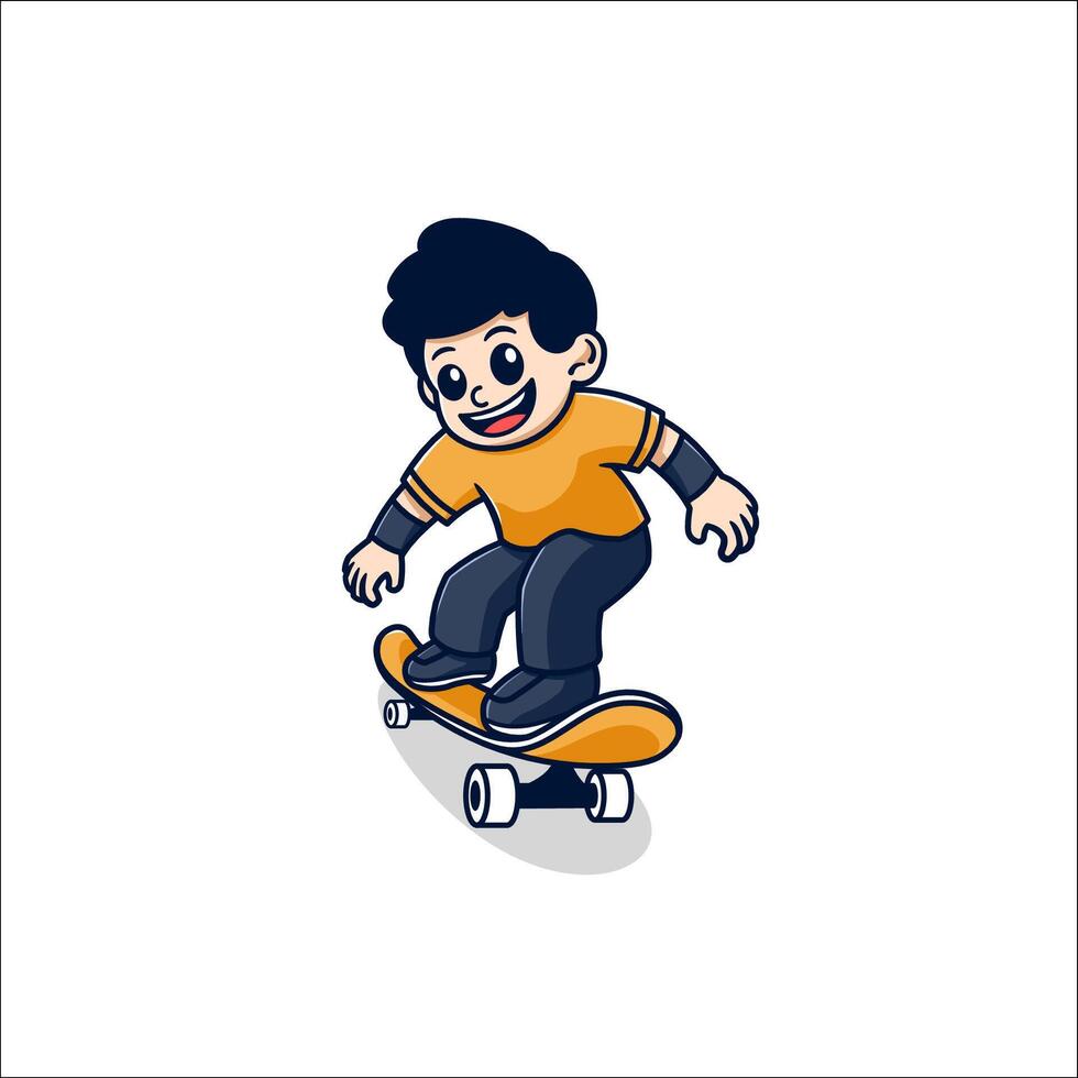 chico jugando patineta 3 vector