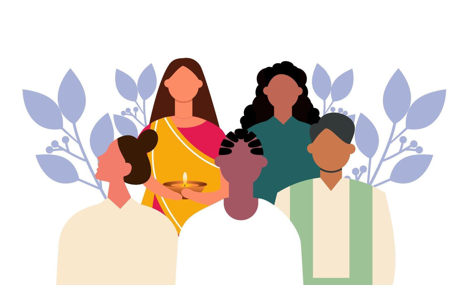 Diverse and inclusive society illustration, showing togetherness vector
