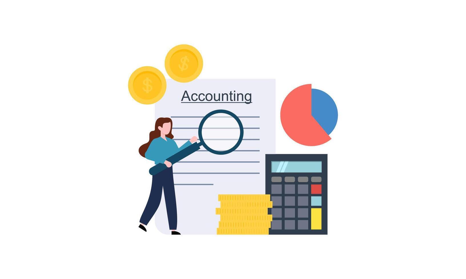 contabilidad y revisión de cuentas Servicio para negocio, presupuesto planificación, ingresos cálculo concepto vector