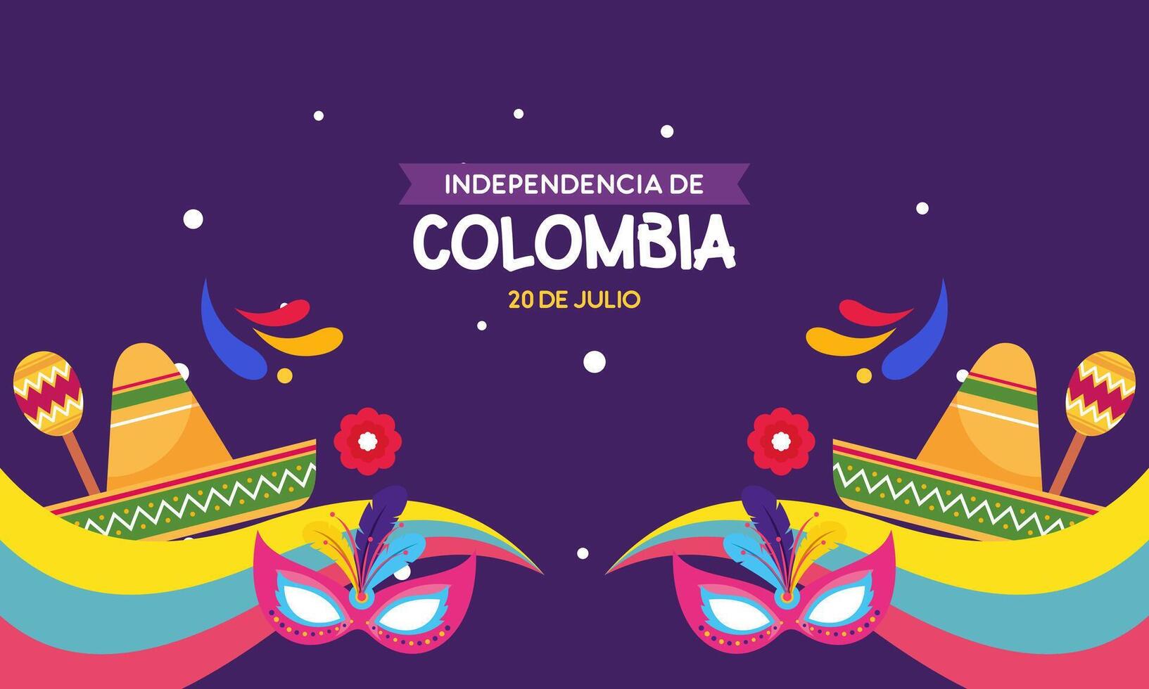 Colombian independence day celebration. July 20. vector illustration