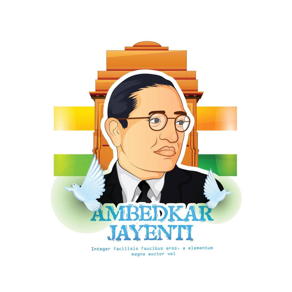 Bhimrao ambedkar. Dr. Bhimrao ambedkar. B. R. Ambedkar. Jayanti Indian Babasaheb day celebration vector Illustration