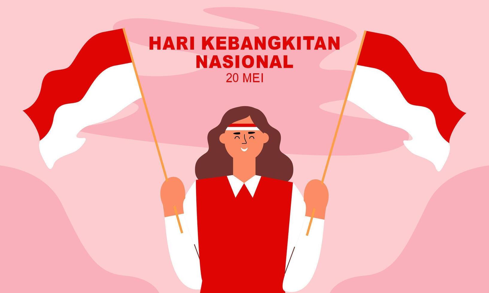 Hari Kebangkitan Nasional 20 Mei. Translation  May 20, National Awakening Day of Indonesia vector
