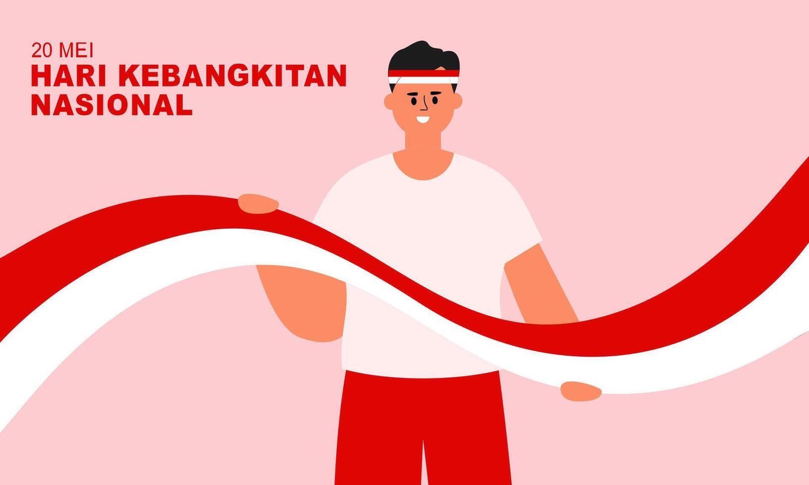 Hari Kebangkitan Nasional 20 Mei. Translation  May 20, National Awakening Day of Indonesia vector