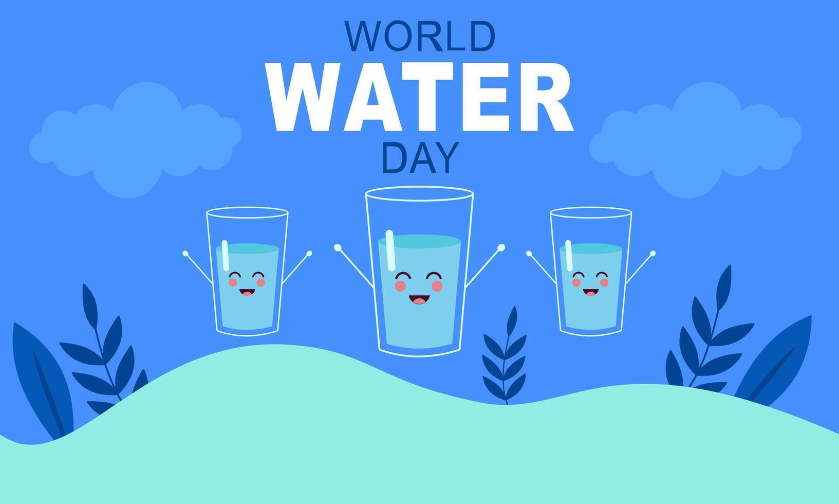 mundo agua día a 22 marzo póster campañas vector