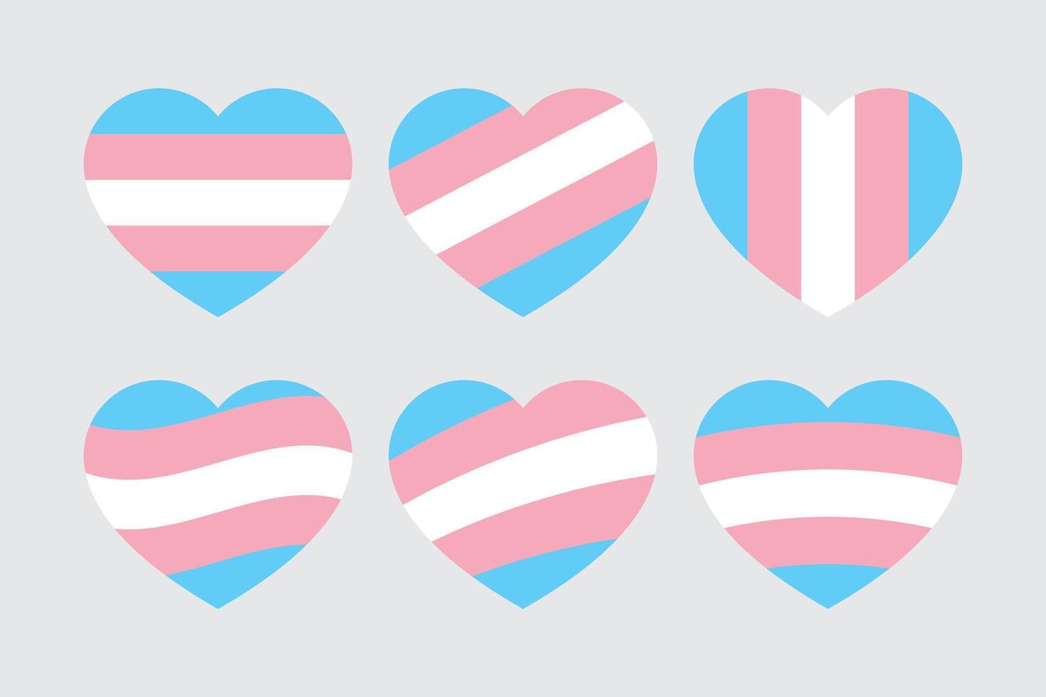 Blue, pink and white colored heart icon, as the colors of the transgender flag. LGBTQI concept. Flat vector illustration.
