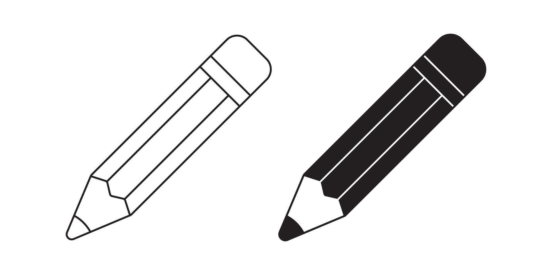 Pencil line art icon. Vector illustration