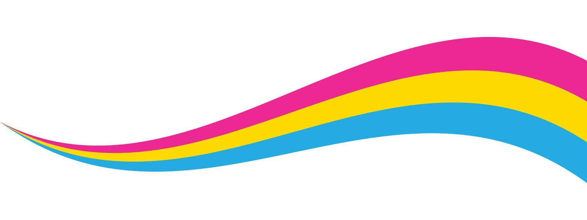 Pink, yellow, and blue colored background, as the colors of the pansexual flag. LGBTQI concept. Flat vector illustration.