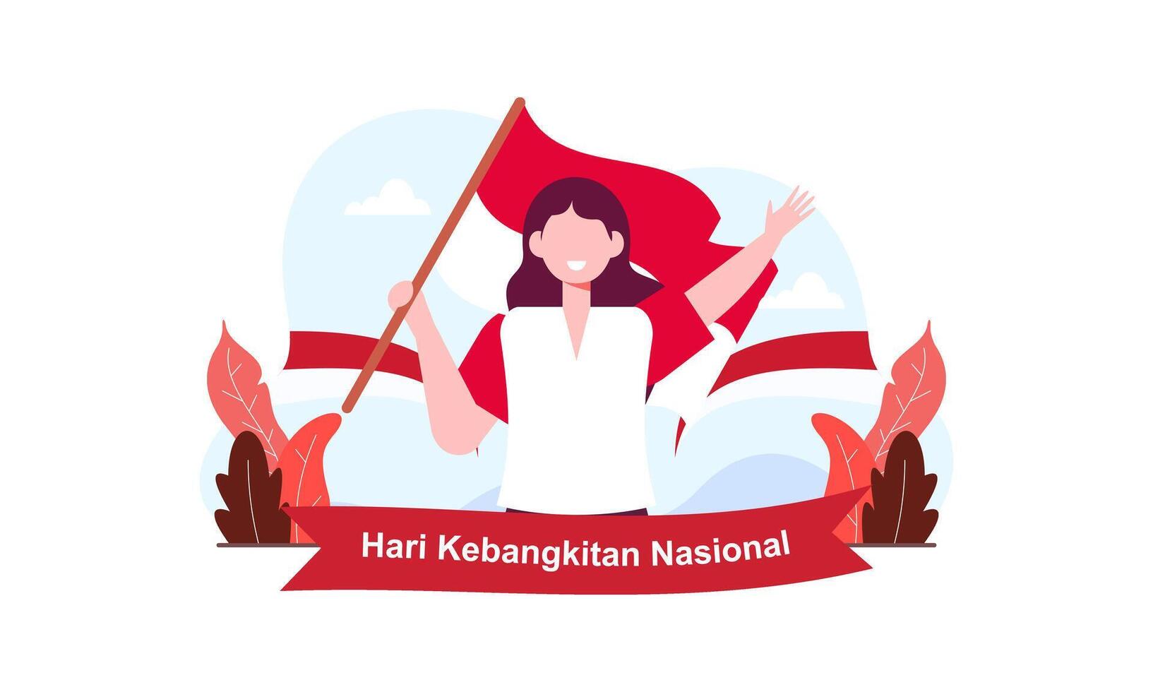 hari kebangkitan nasal 20 mei. Traducción mayo 20, nacional despertar día de Indonesia vector