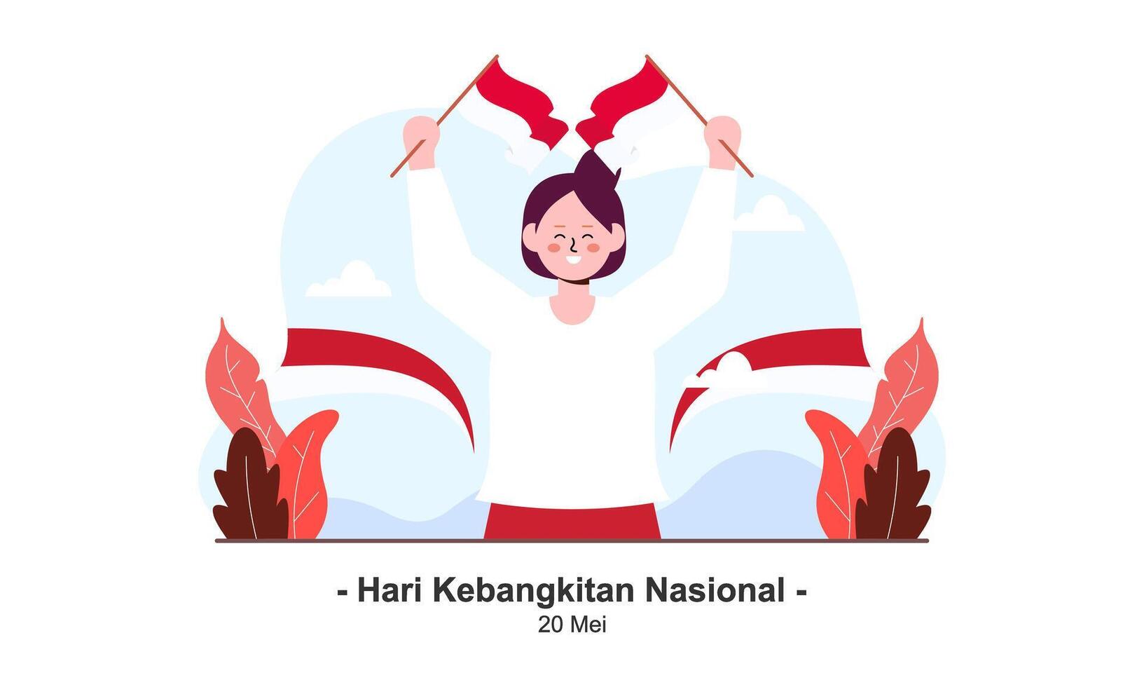 Hari Kebangkitan Nasional 20 Mei. Translation  May 20, National Awakening Day of Indonesia vector