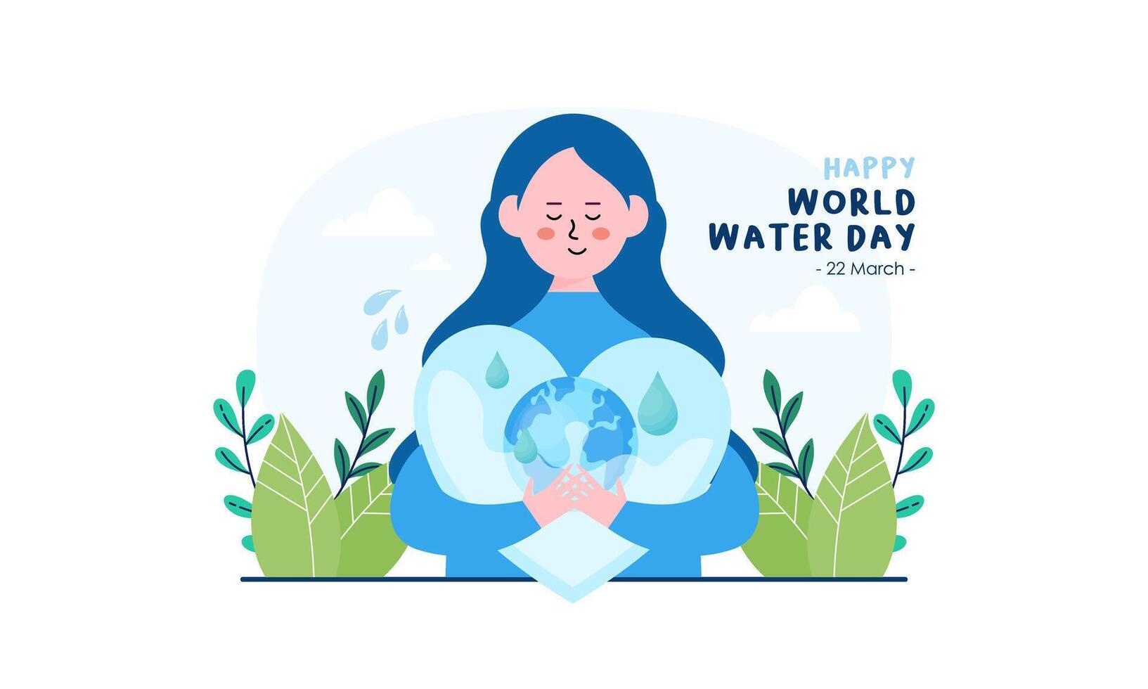 contento internacional agua día. celebrar mundo agua día vector