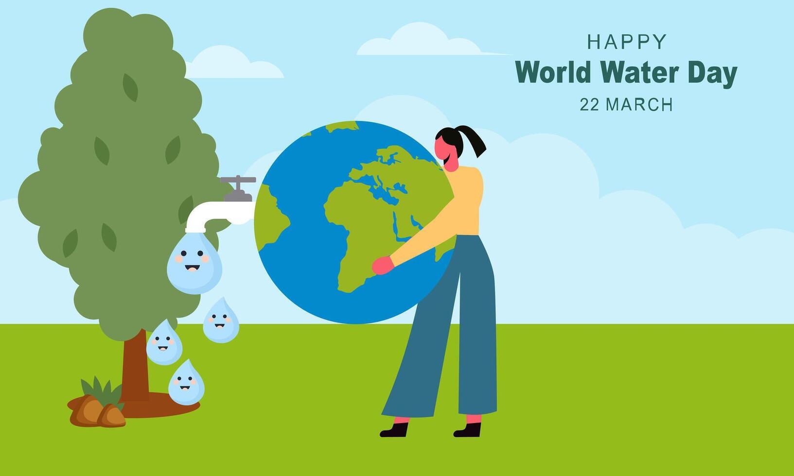 contento internacional agua día. celebrar mundo agua día vector