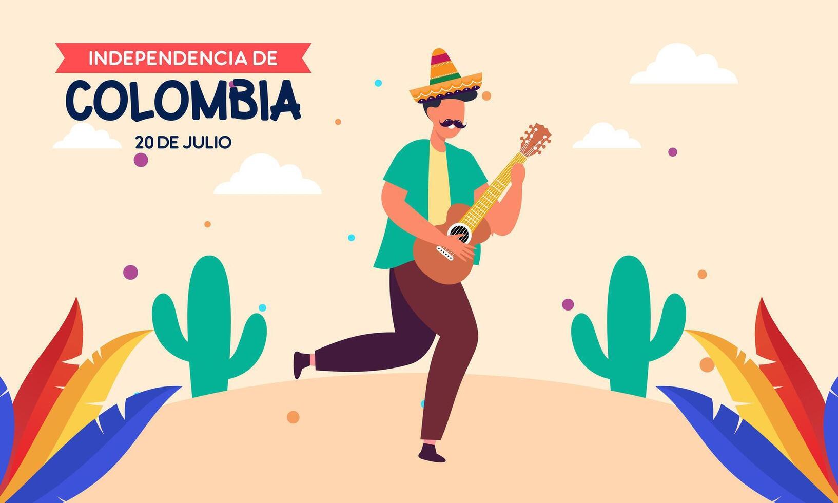 Colombian independence day celebration. July 20. vector illustration