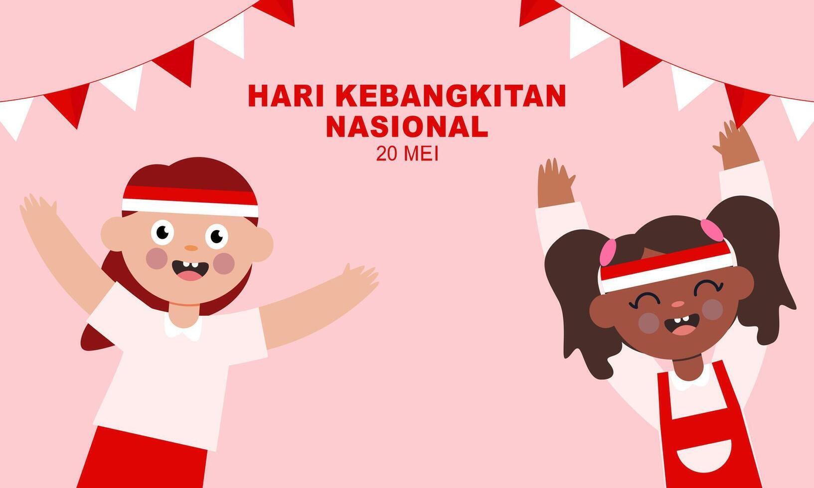 Hari Kebangkitan Nasional 20 Mei. Translation  May 20, National Awakening Day of Indonesia vector