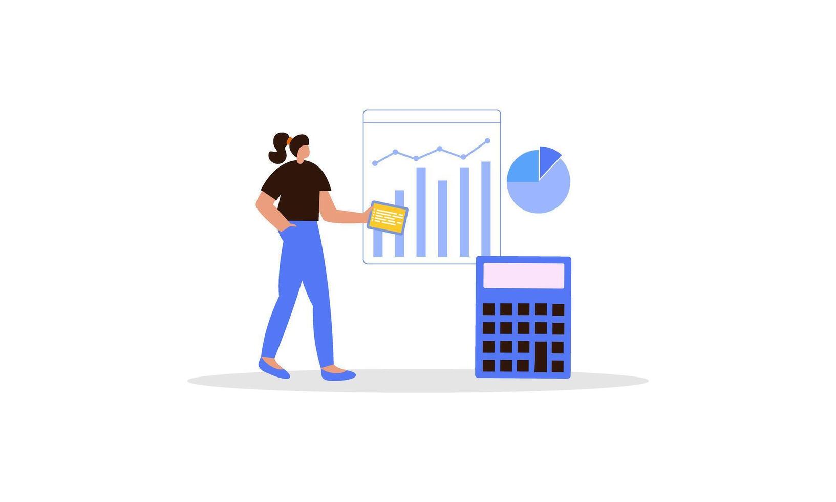 Accounting and auditing service for business, budget planning, revenue calculation concept vector