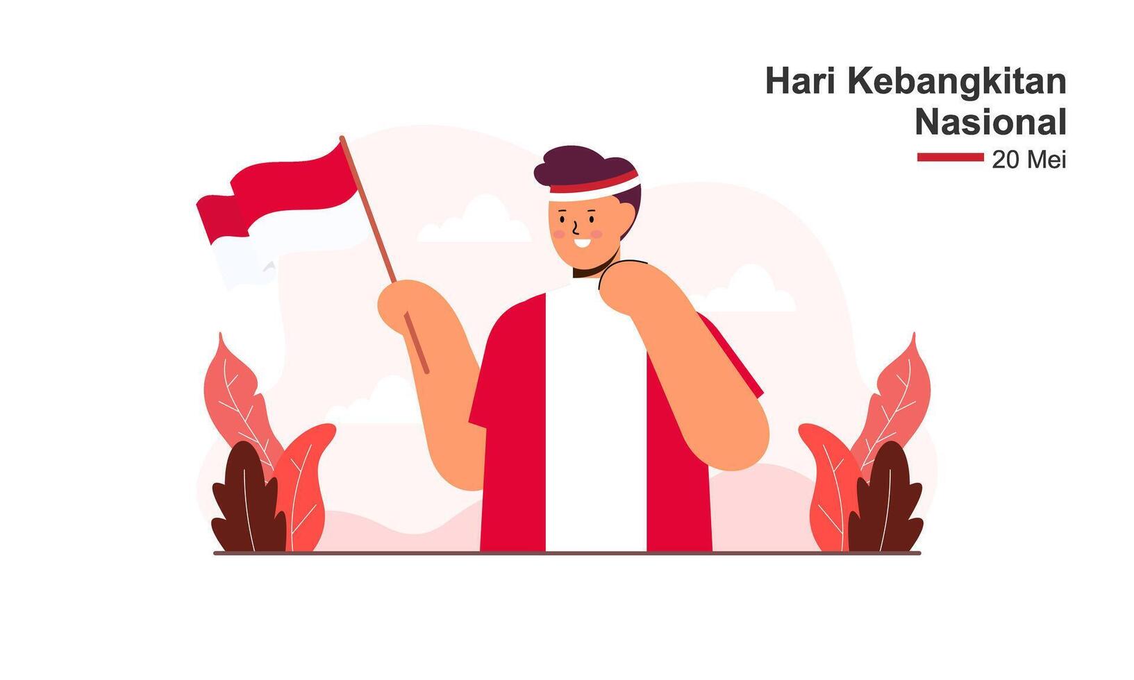 hari kebangkitan nasal 20 mei. Traducción mayo 20, nacional despertar día de Indonesia vector