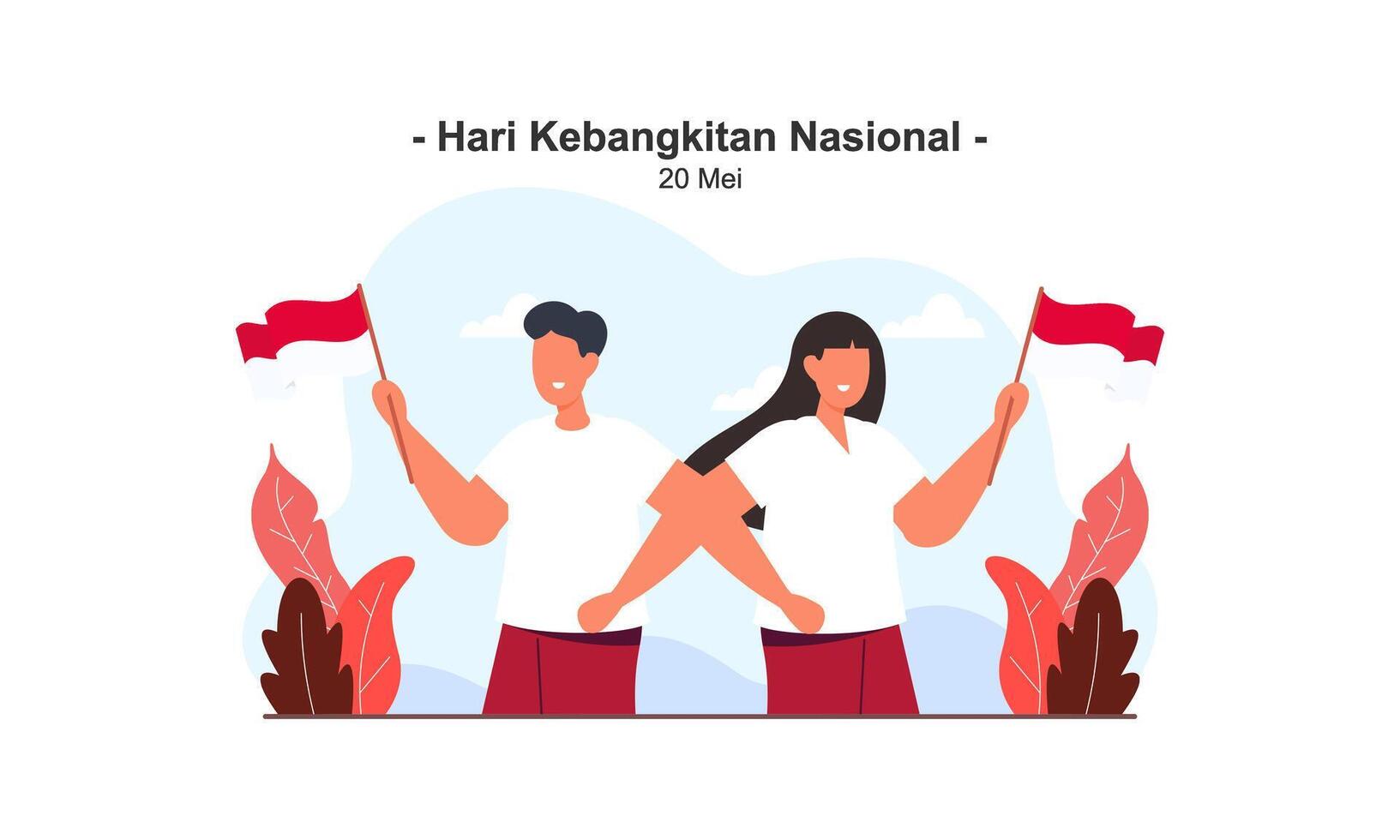 Hari Kebangkitan Nasional 20 Mei. Translation  May 20, National Awakening Day of Indonesia vector