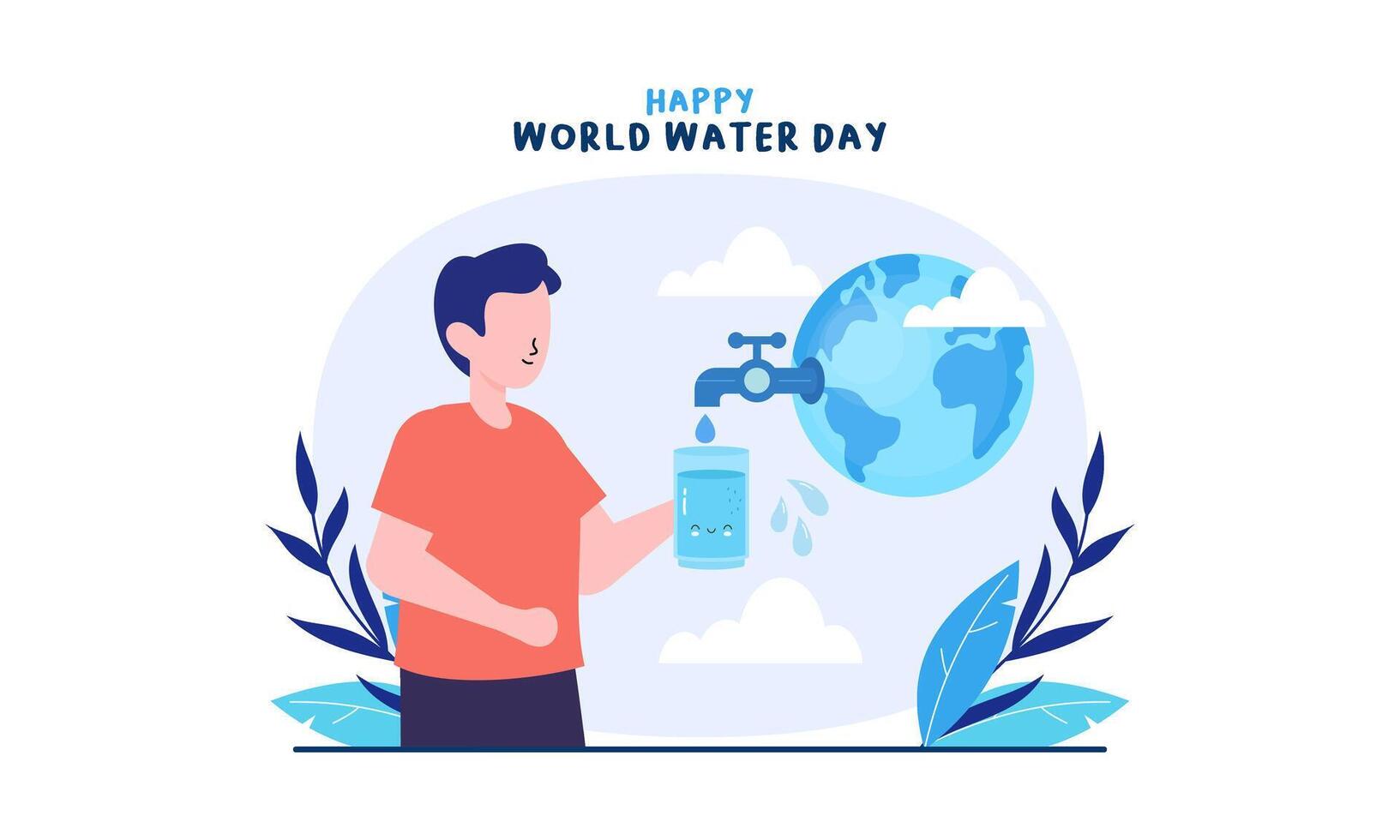 contento internacional agua día. celebrar mundo agua día vector