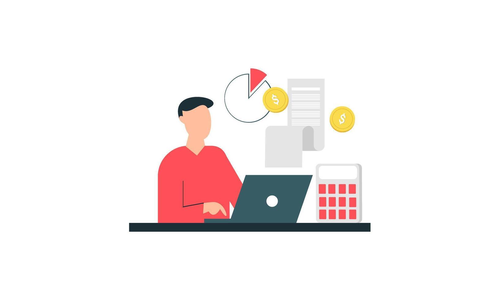 Accounting and auditing service for business, budget planning, revenue calculation concept vector