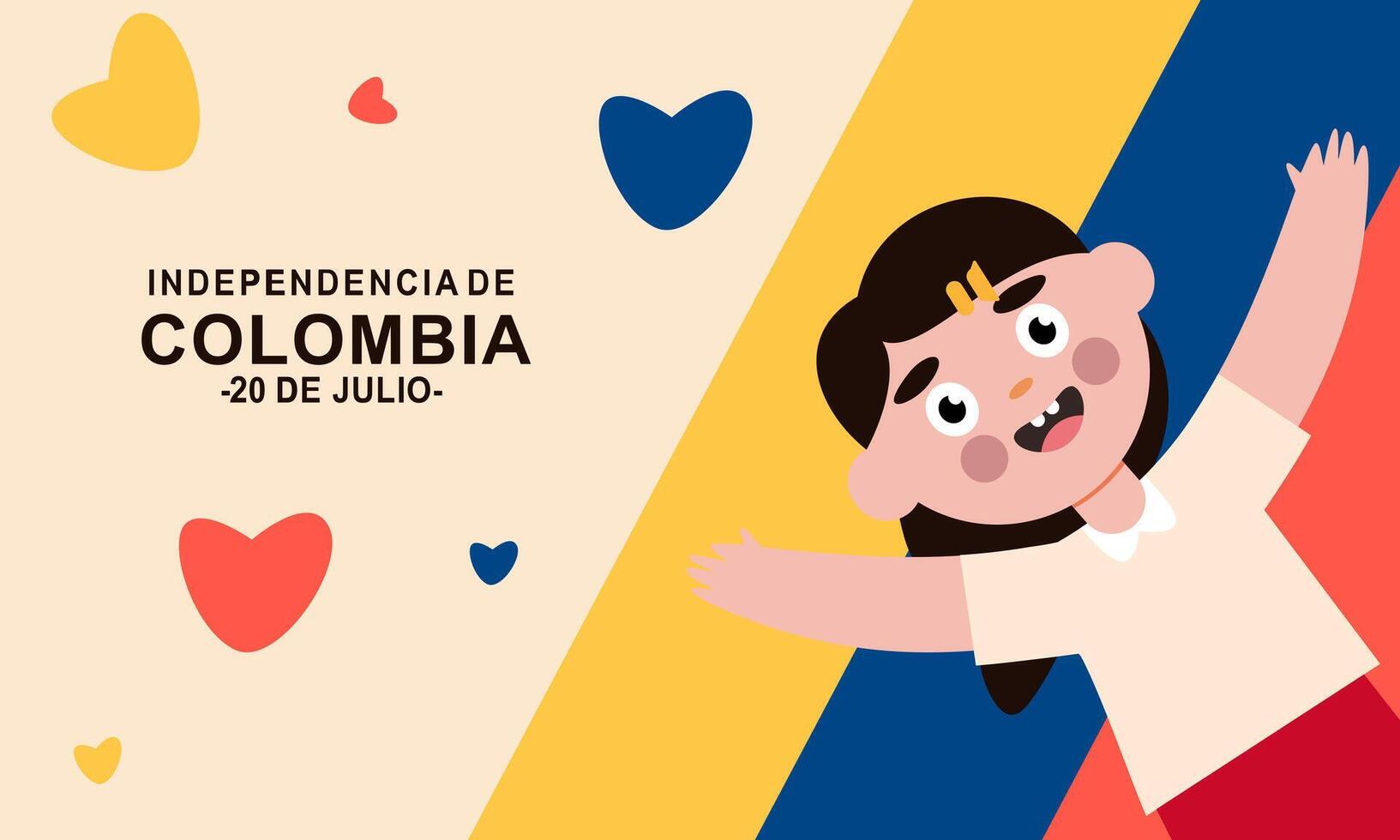 Colombiana independencia día celebracion. julio 20 vector ilustración