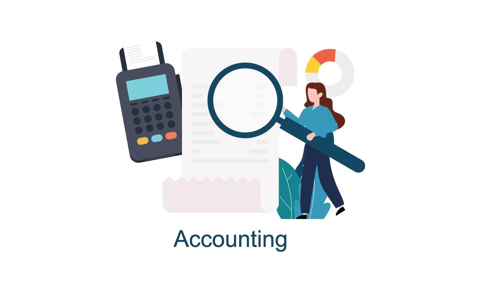 Accounting and auditing service for business, budget planning, revenue calculation concept vector