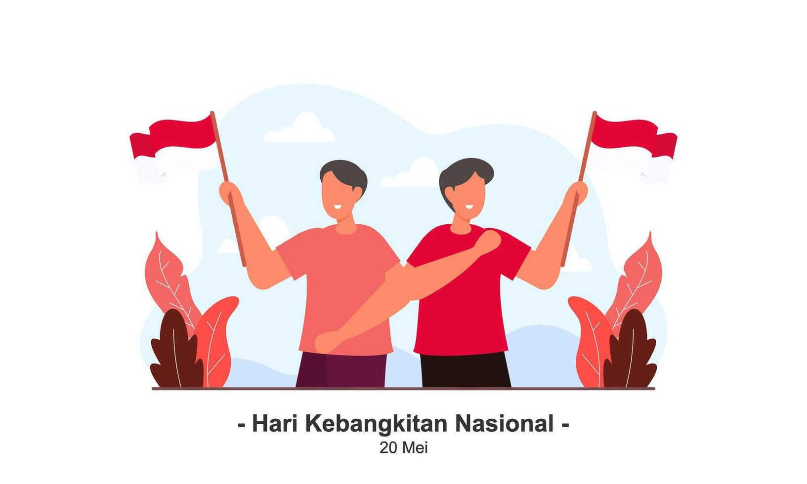 Hari Kebangkitan Nasional 20 Mei. Translation  May 20, National Awakening Day of Indonesia vector