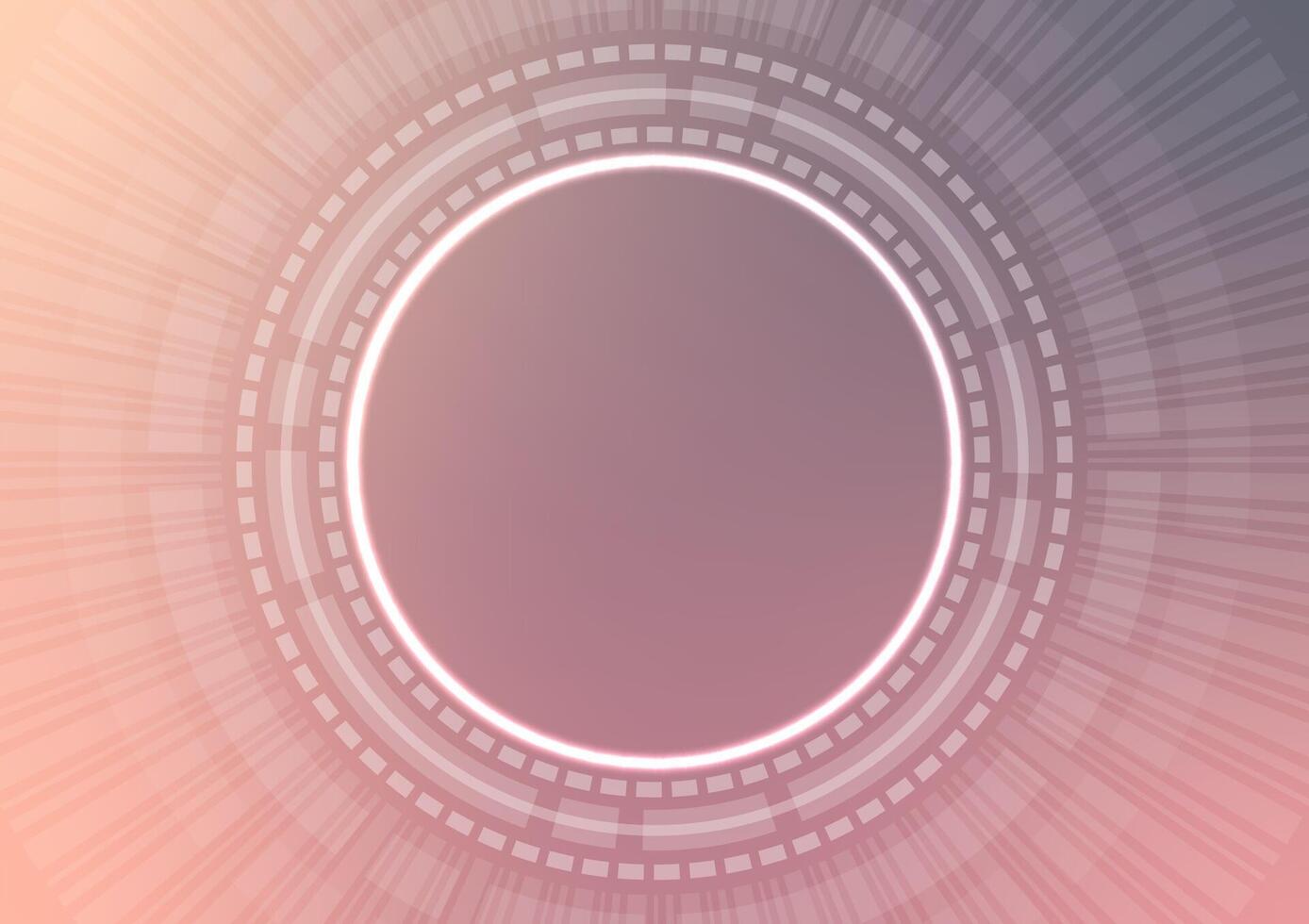 Pink circle len light technology neon graphic background vector