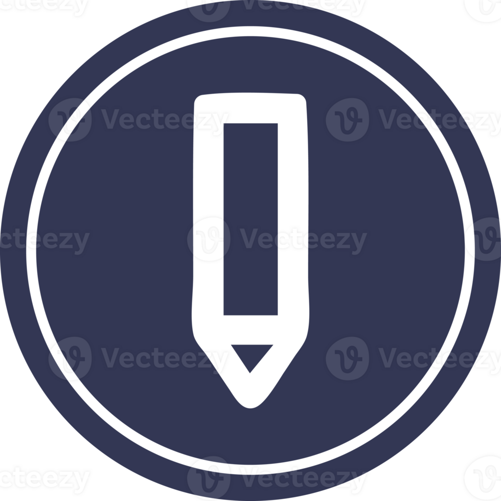 simple pencil circular icon symbol png