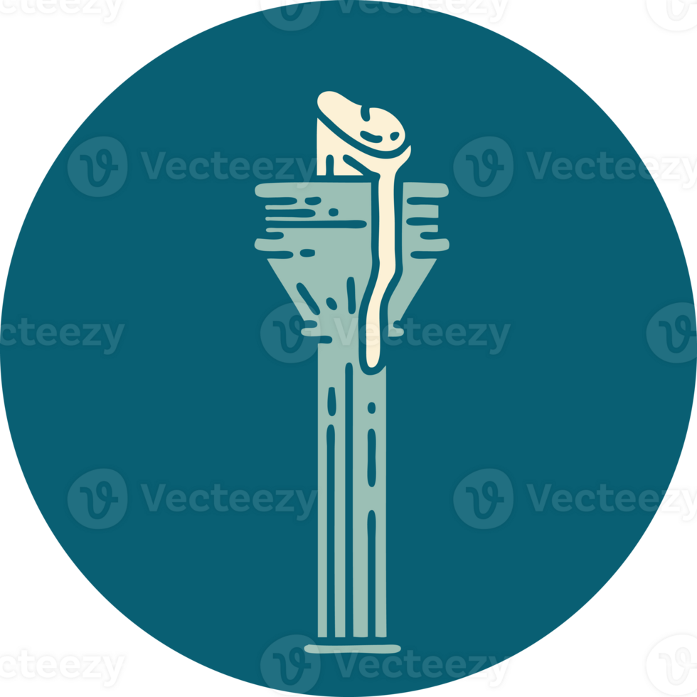 iconic tattoo style image of a candelabra png