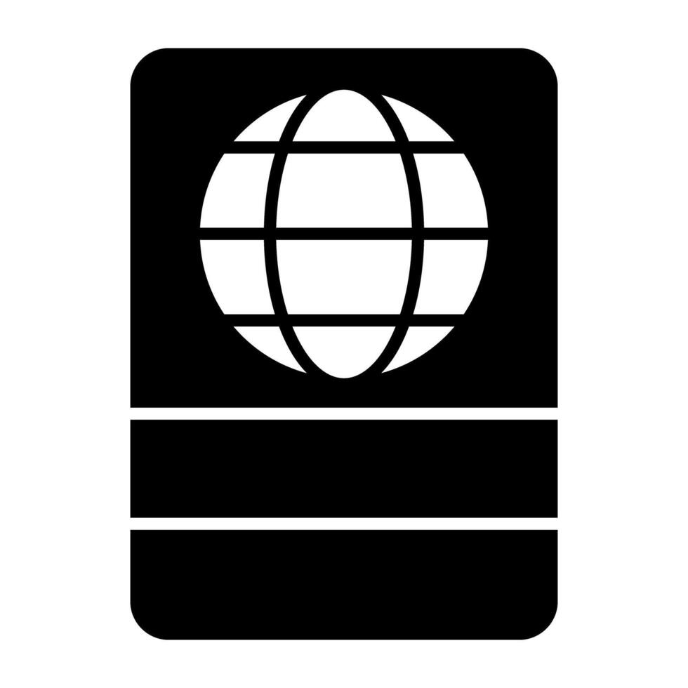 en todo el mundo viaje permiso icono, sólido diseño de pasaporte vector