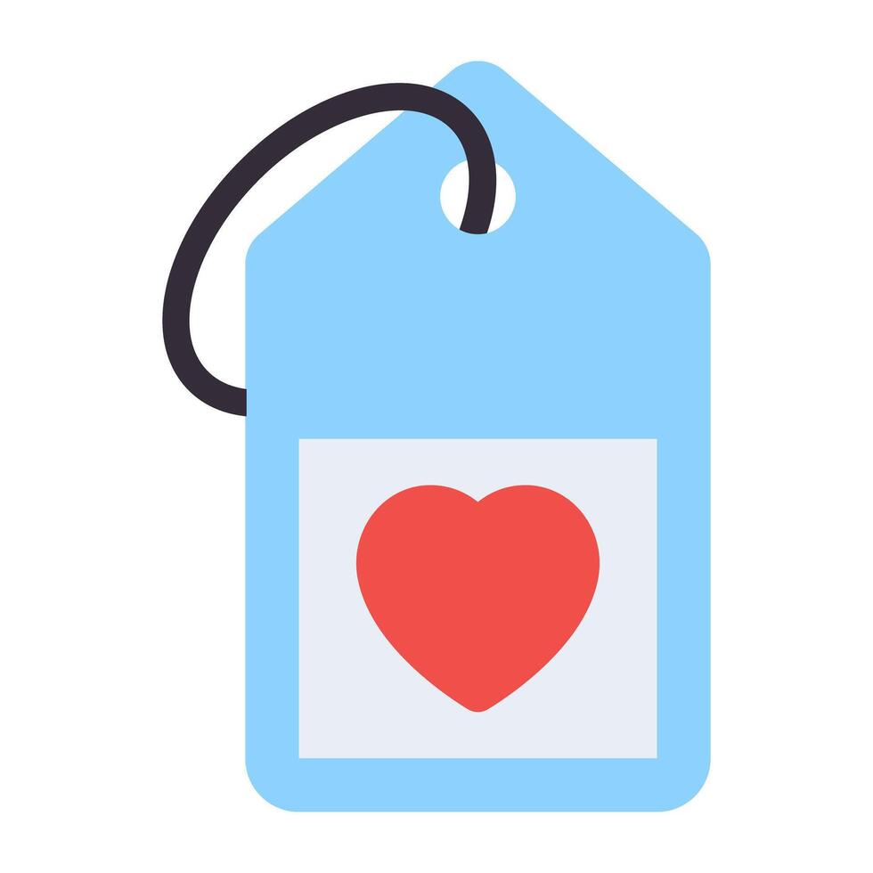 An icon design of heart tag vector