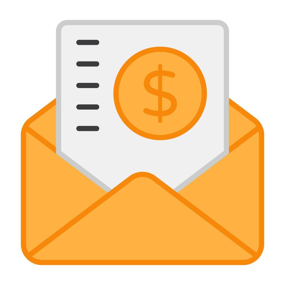 A flat design, icon of financial mail vector