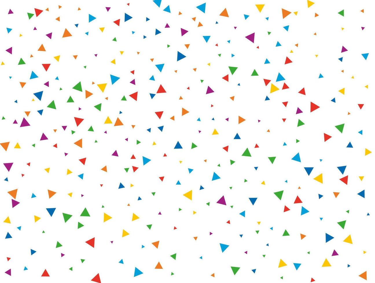 Triangular Confetti. Light Rainbow glitter confetti background. Colored festive texture. vector