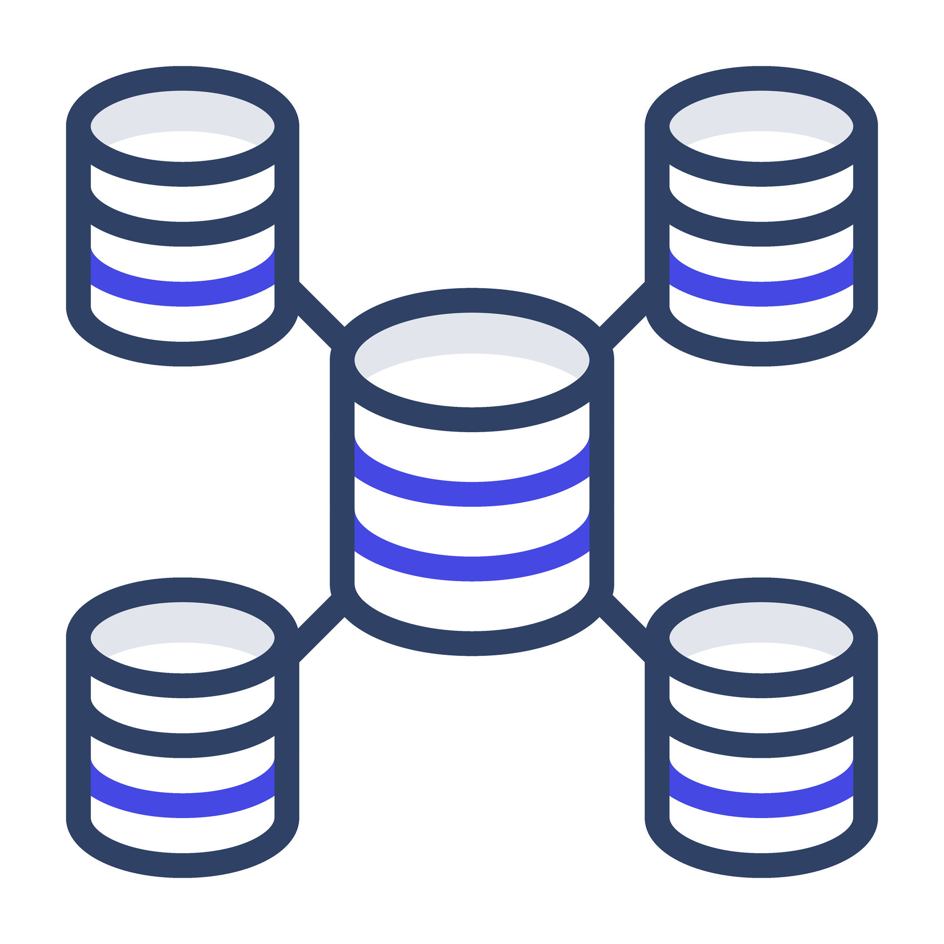 An outline design, icon of database architecture 40198515 Vector Art at ...