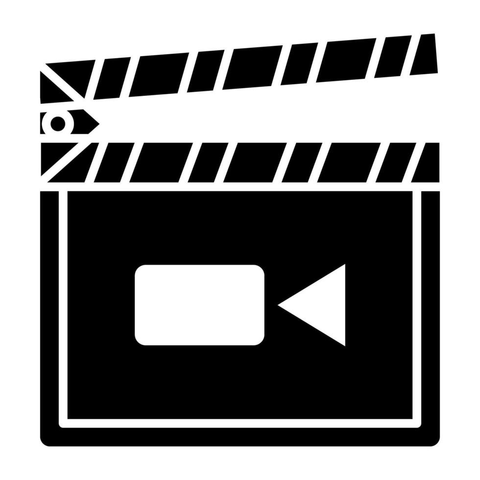 An editable design icon of clapperboard vector