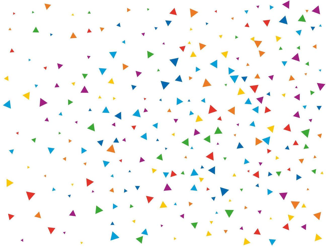 Triangular Confetti. Light Rainbow glitter confetti background. Colored festive texture. vector