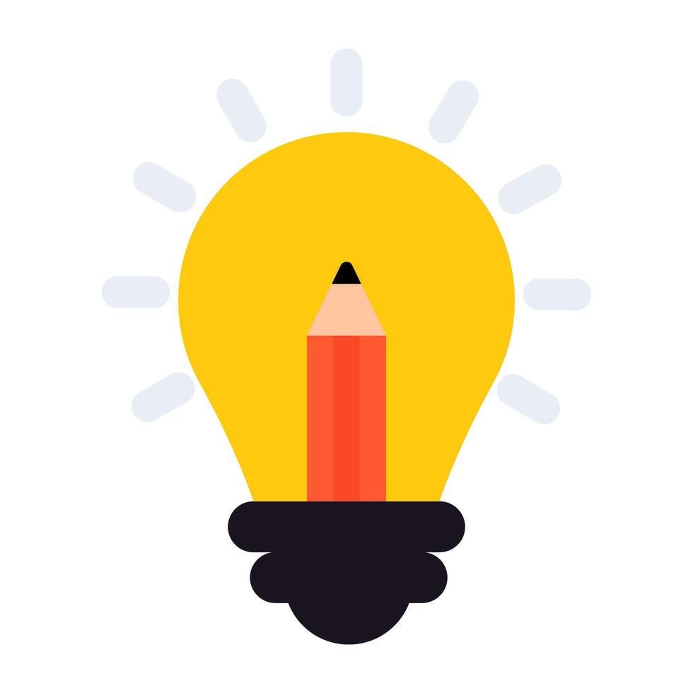 Light bulb, icon of creative writing vector