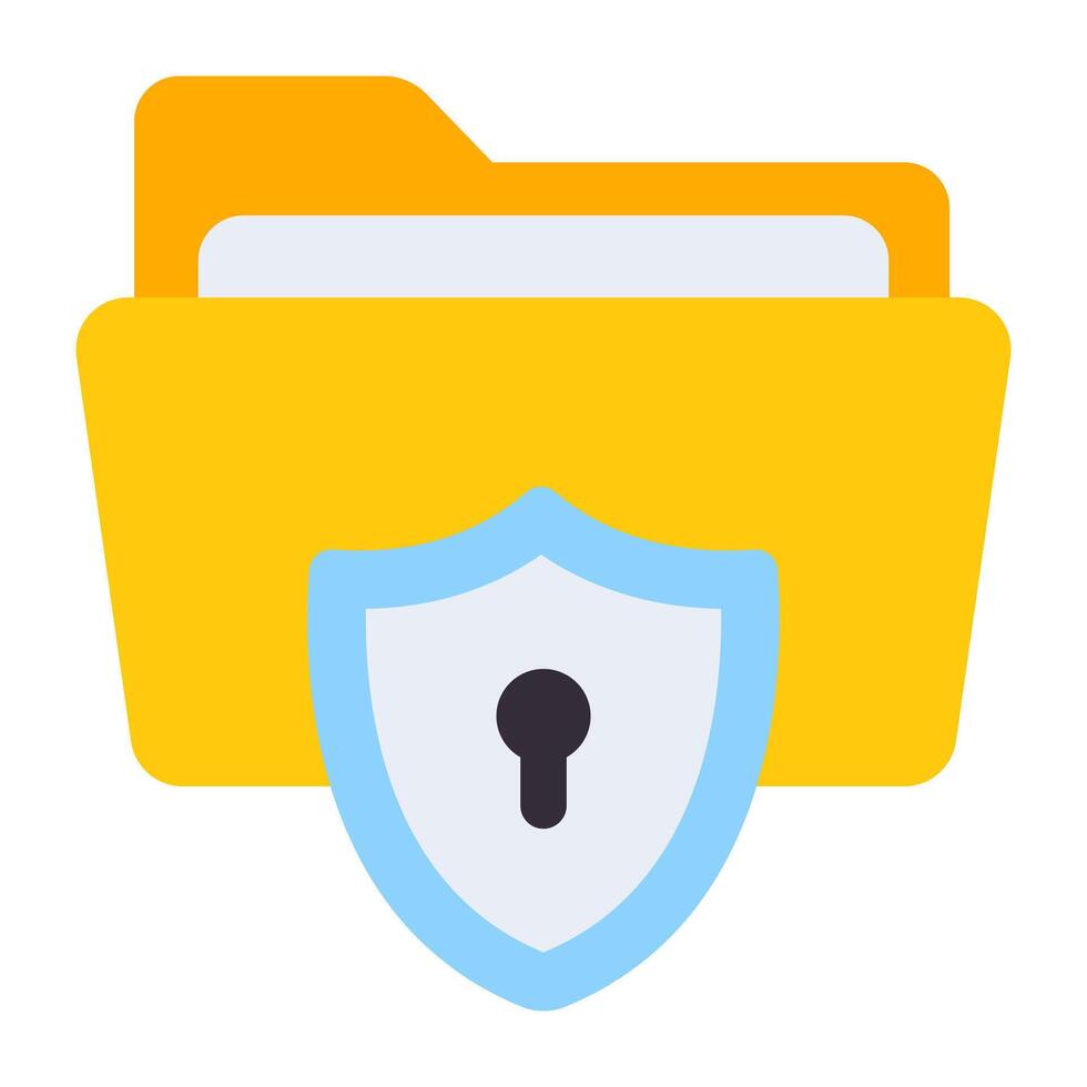 A flat design, icon of folder security vector