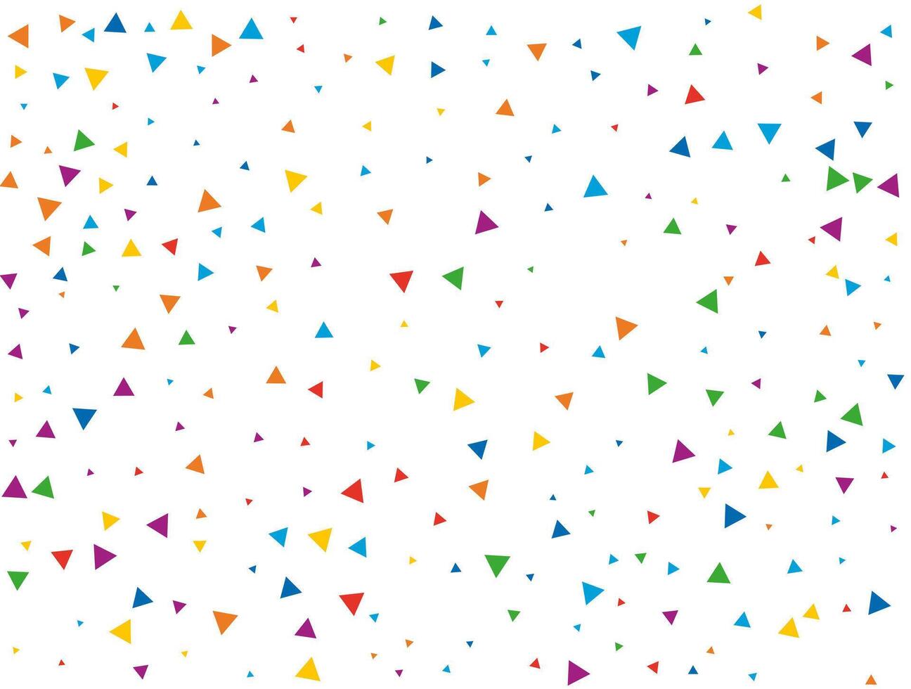 Triangular Confetti. Light Rainbow glitter confetti background. Colored festive texture. vector