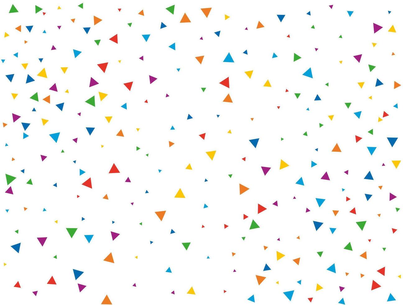 Triangular Confetti. Light Rainbow glitter confetti background. Colored festive texture. vector