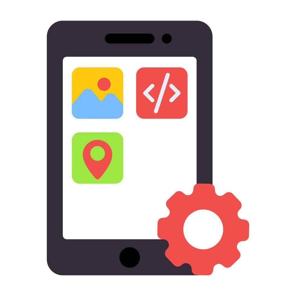 A flat design, icon of app development vector