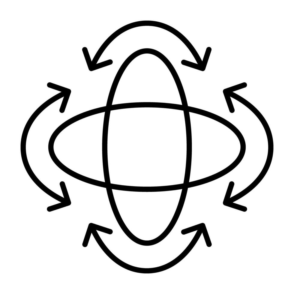 Rotating arrow with specific angle denoting concept of 360 degree rotation vector