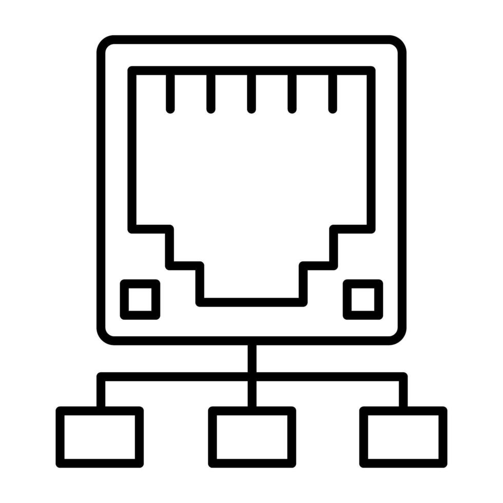 A trendy design icon of network port vector