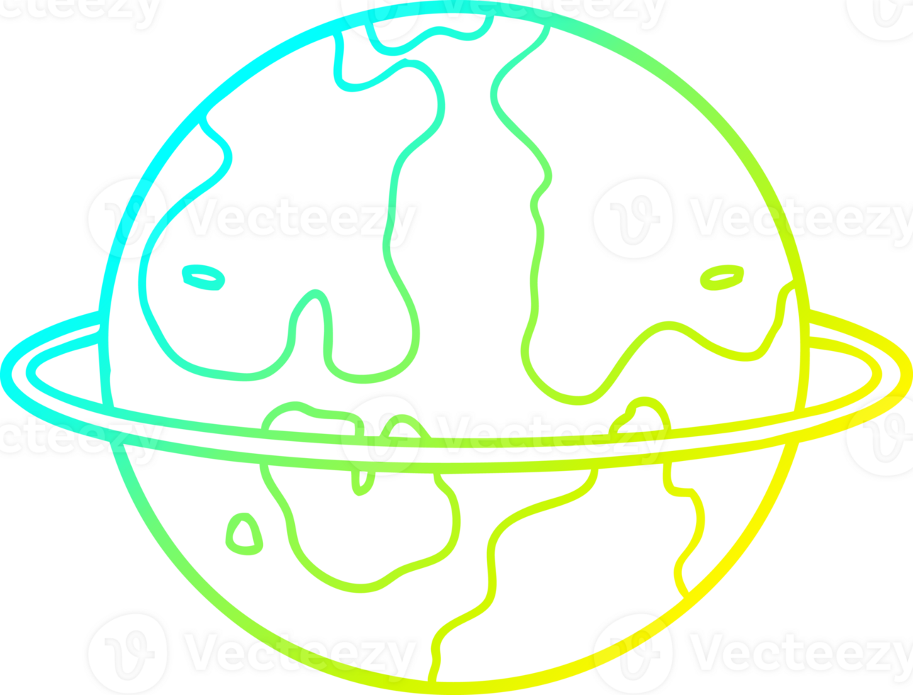 freddo pendenza linea disegno di un' cartone animato alieno pianeta png