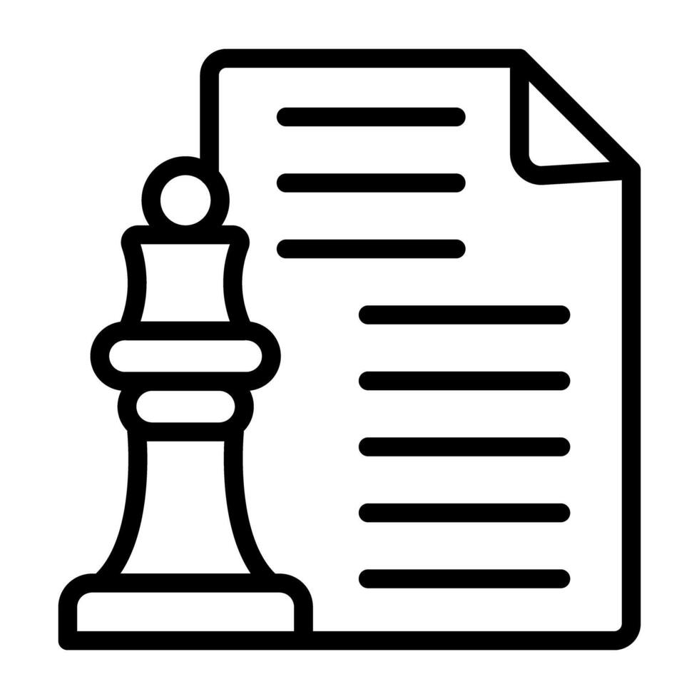 Folded paper with chess piece, project strategy icon vector