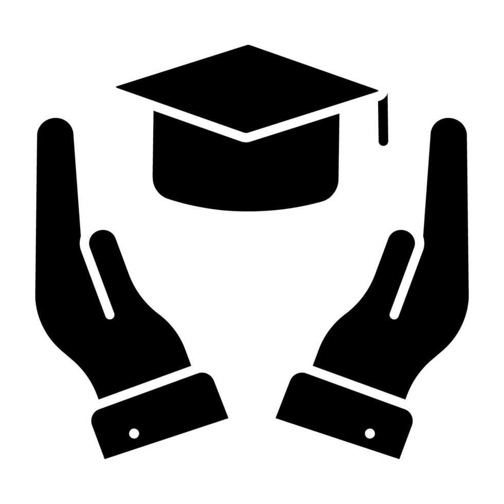 A glyph design, icon of education care vector