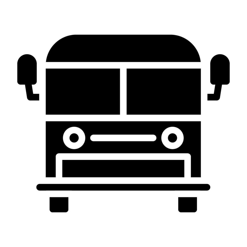 School bus icon in solid design vector