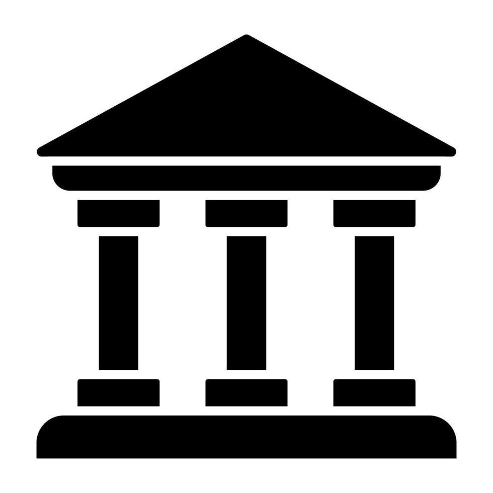 A glyph design, icon of museum vector