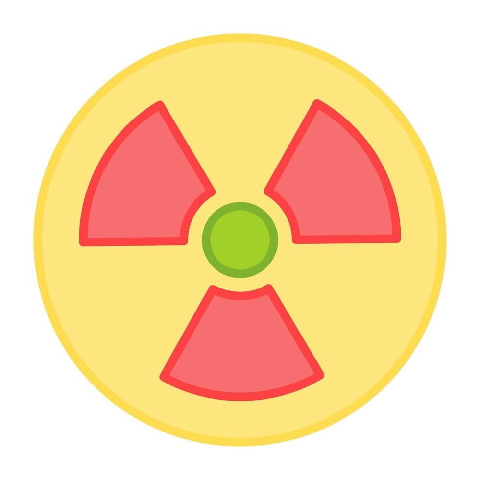 A flat design, icon of radioactive symbol vector